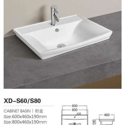 Modern Design Bathroom Ceramic Sink Prices XD-S80