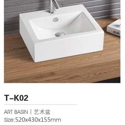 Countertop Rectangular Hand Washing Sink for Laundry T-K02