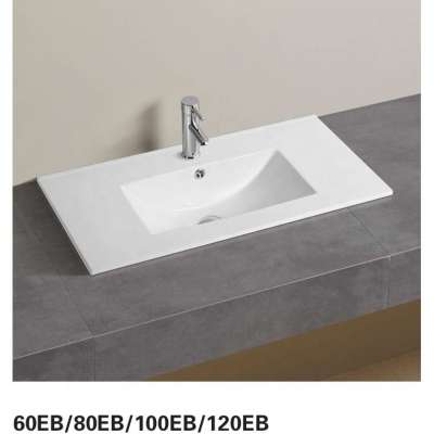 40cm Depth Thin Edge Basin One Piece Vanity Top Sink 60EB