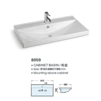 New Modern Porcelain Sink Chaozhou Ceramic Top Sanitaryware 8059