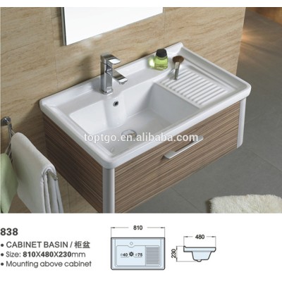 Ceramic Bathroom Cabinet Basin With Washboard 838